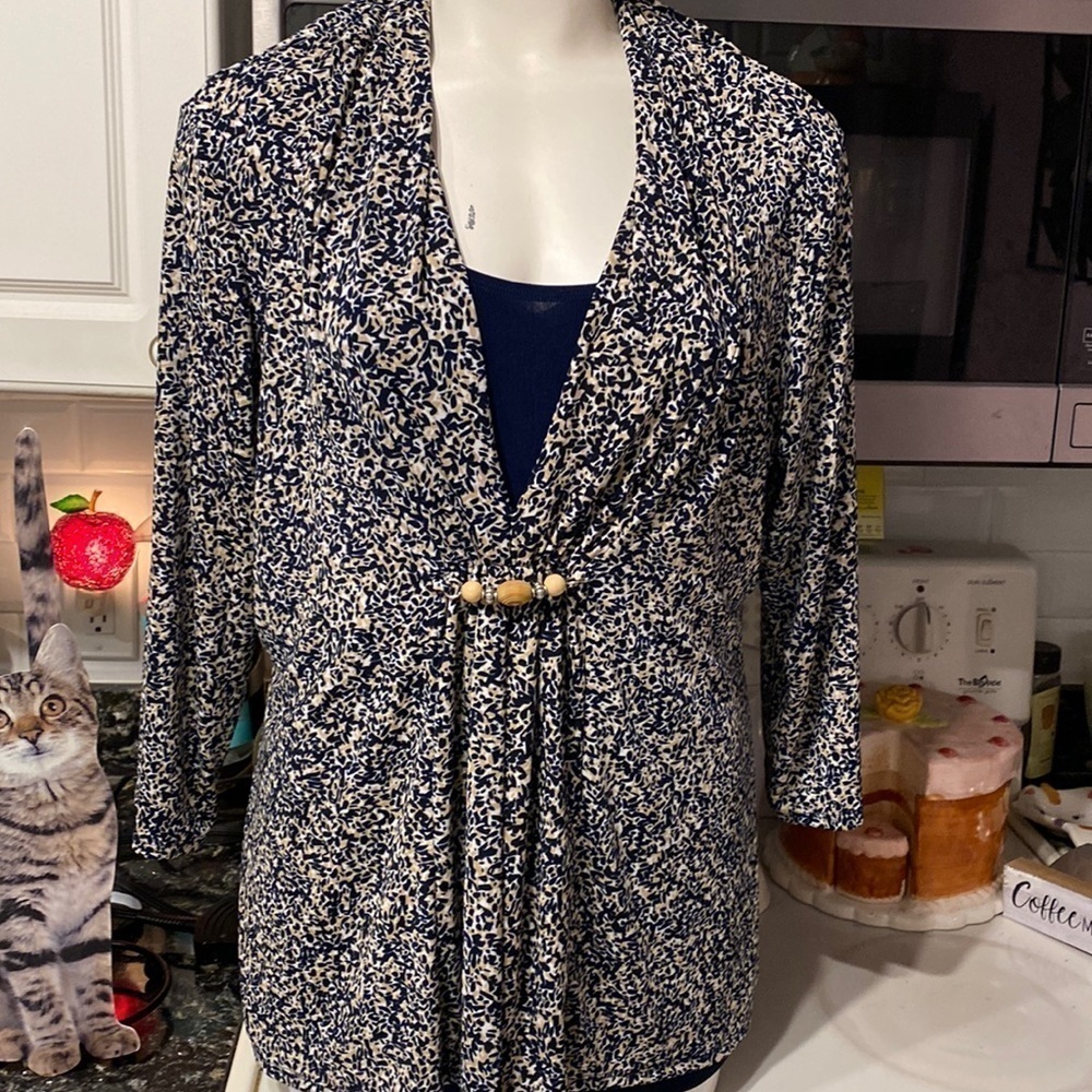 C womens Choices stretch one piece 3/4 sleeve regular size top XL